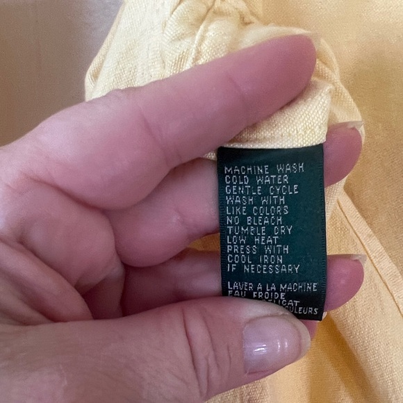 women’s Yellow Button-Up Shirt with Embroidered Crest Ralph Lauren Size 10 - Picture 13 of 13